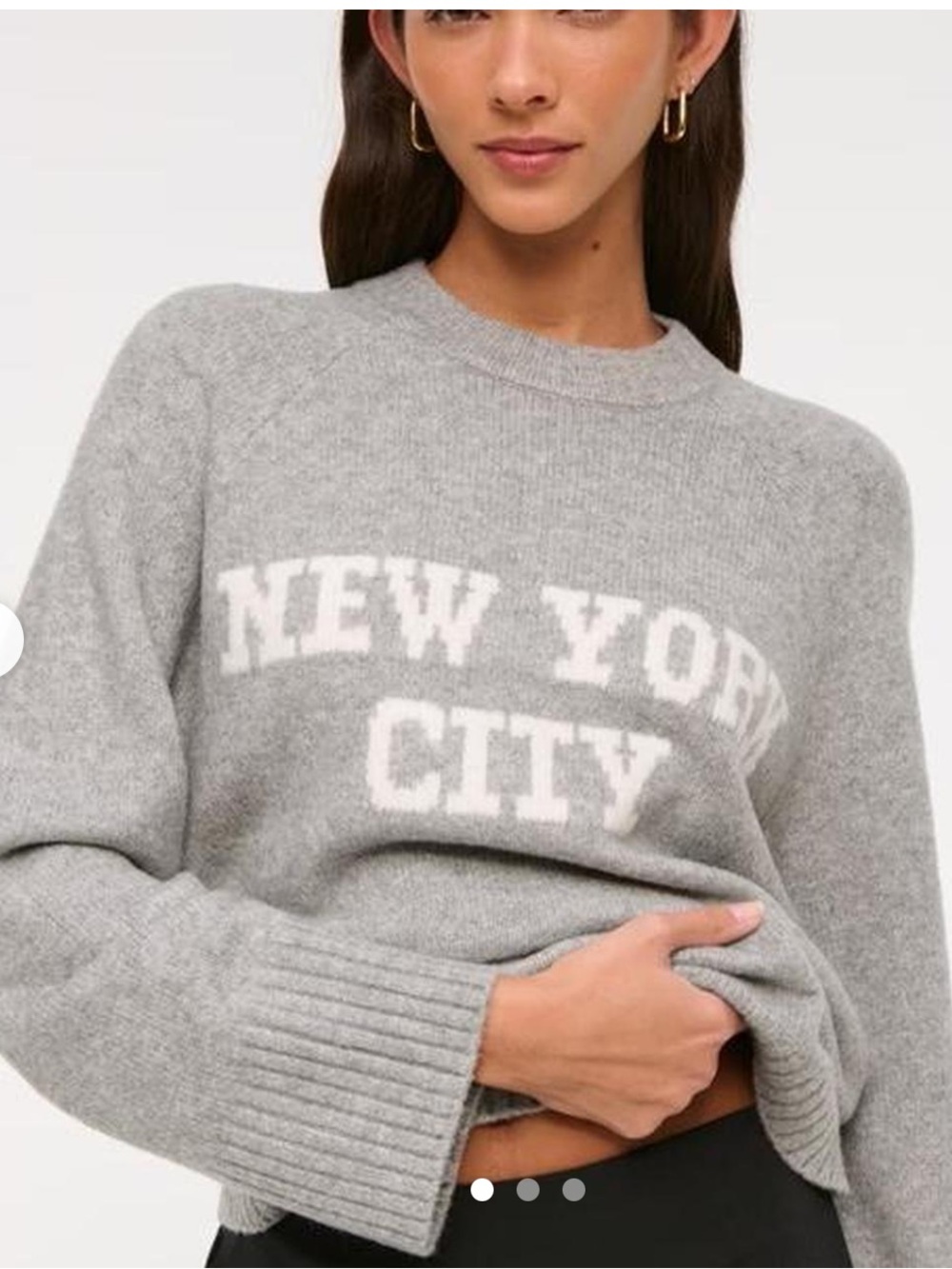 NWT Abercrombie & Fitch Light Gray 'New York City' Crewneck Sweater